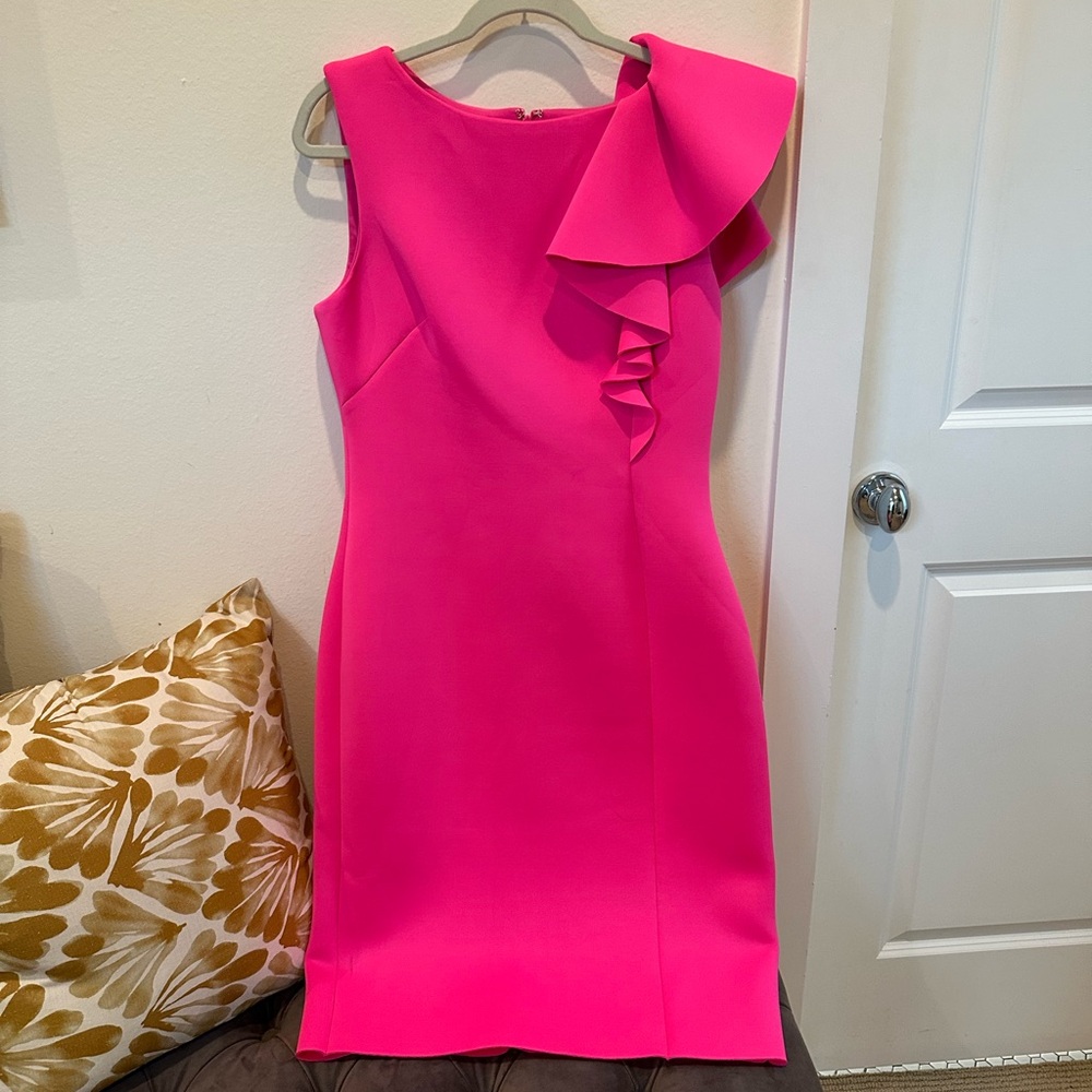 Pink scuba statement dress. Eliza J. Size 14. New with tags!